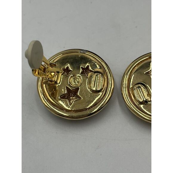 Swarovski Swan Blue Enamel Pave Crystal Star Moon Saturn Brooch & Clip Earrings - Picture 7 of 15